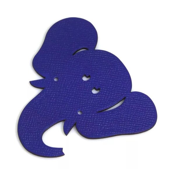 Auth HERMES Petit H Animal Motif Elephant Charm Object Dark Brown/Blue - Picture 3 of 15